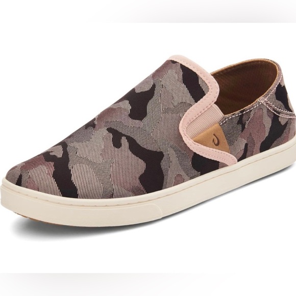 OluKai Women's Pink and Black Camo Sneakers - Picture 1 of 7